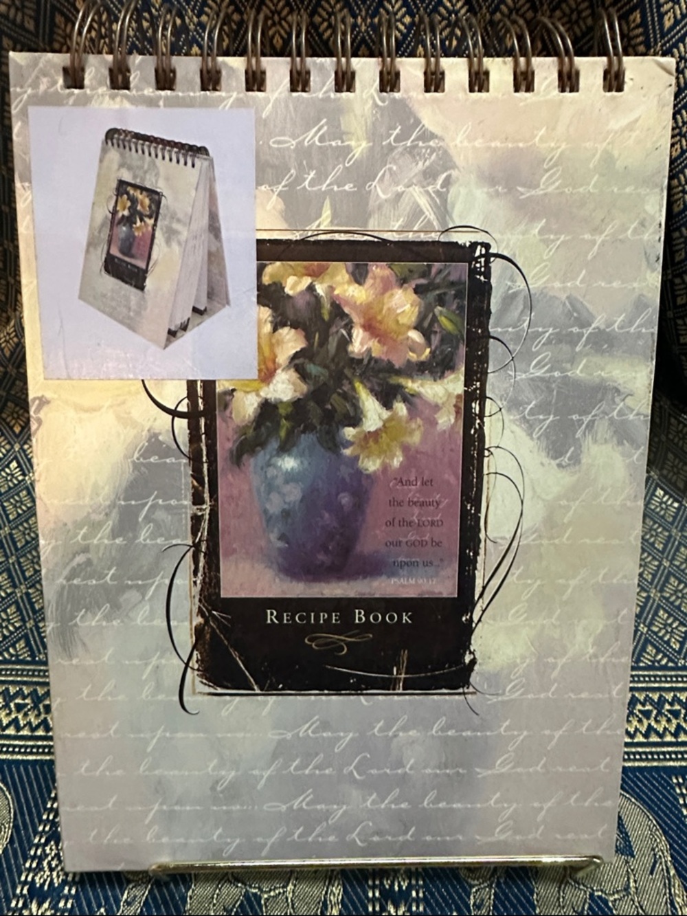 Recipe Book Stand-Up Journal - Cream Floral Cover